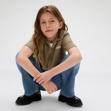  Calvin Klein Straight Wash Çocuk Mavi Jean