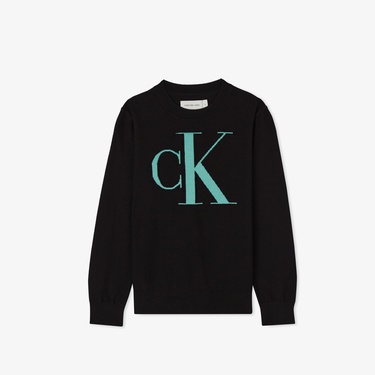  Calvin Klein Jeans Monogram Reg. Çocuk Siyah Kazak