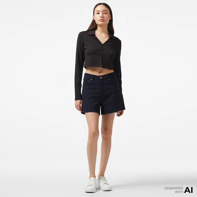  Calvin Klein Mom Kadın Siyah Şort