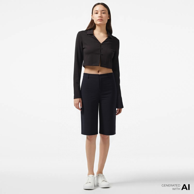  Calvin Klein Milano Bermuda Kadın Siyah Şort