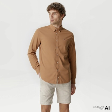  Tommy Hilfiger Erkek Haki Gömlek