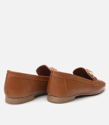  Kadın Deri Taba Loafer