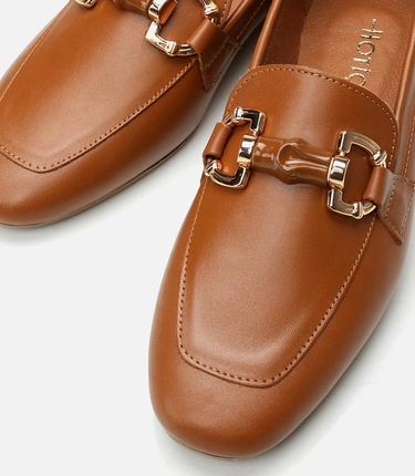  Kadın Deri Taba Loafer