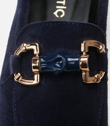  Kadın Deri Lacivert Loafer