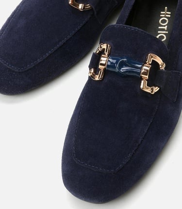  Kadın Deri Lacivert Loafer