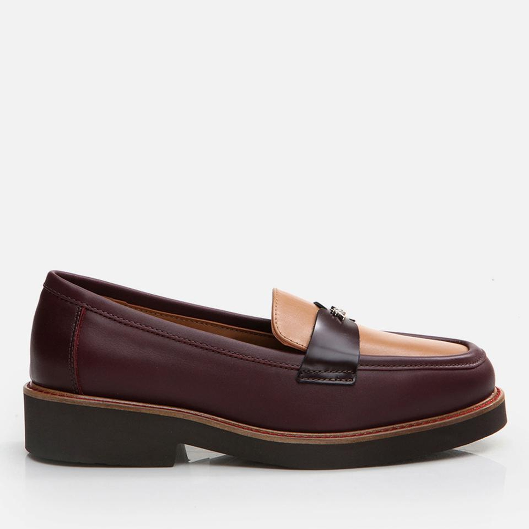 Kadın Deri Bordo Loafer