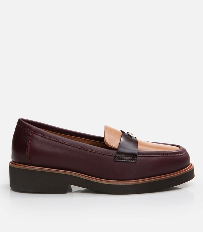  Kadın Deri Bordo Loafer