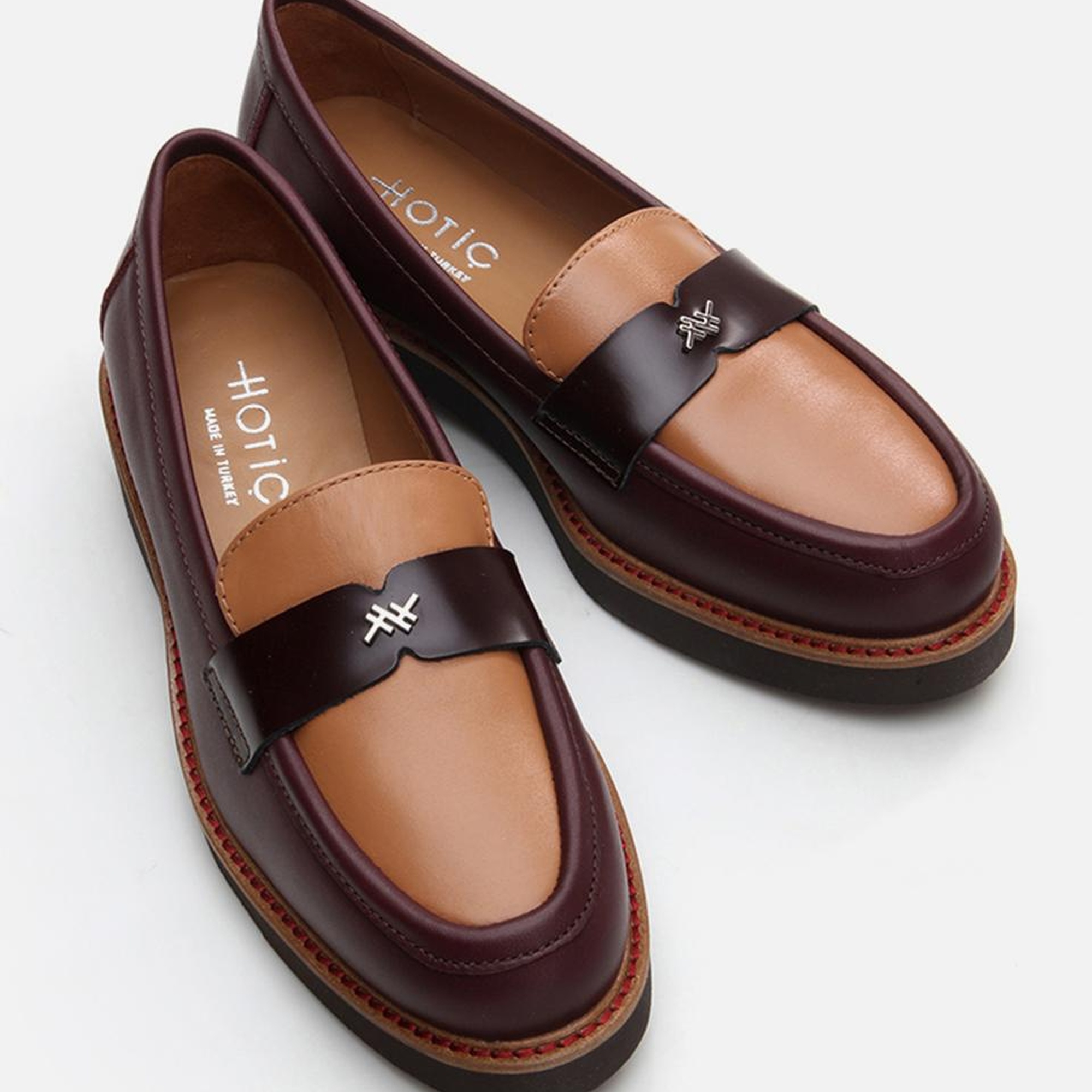 Kadın Deri Bordo Loafer