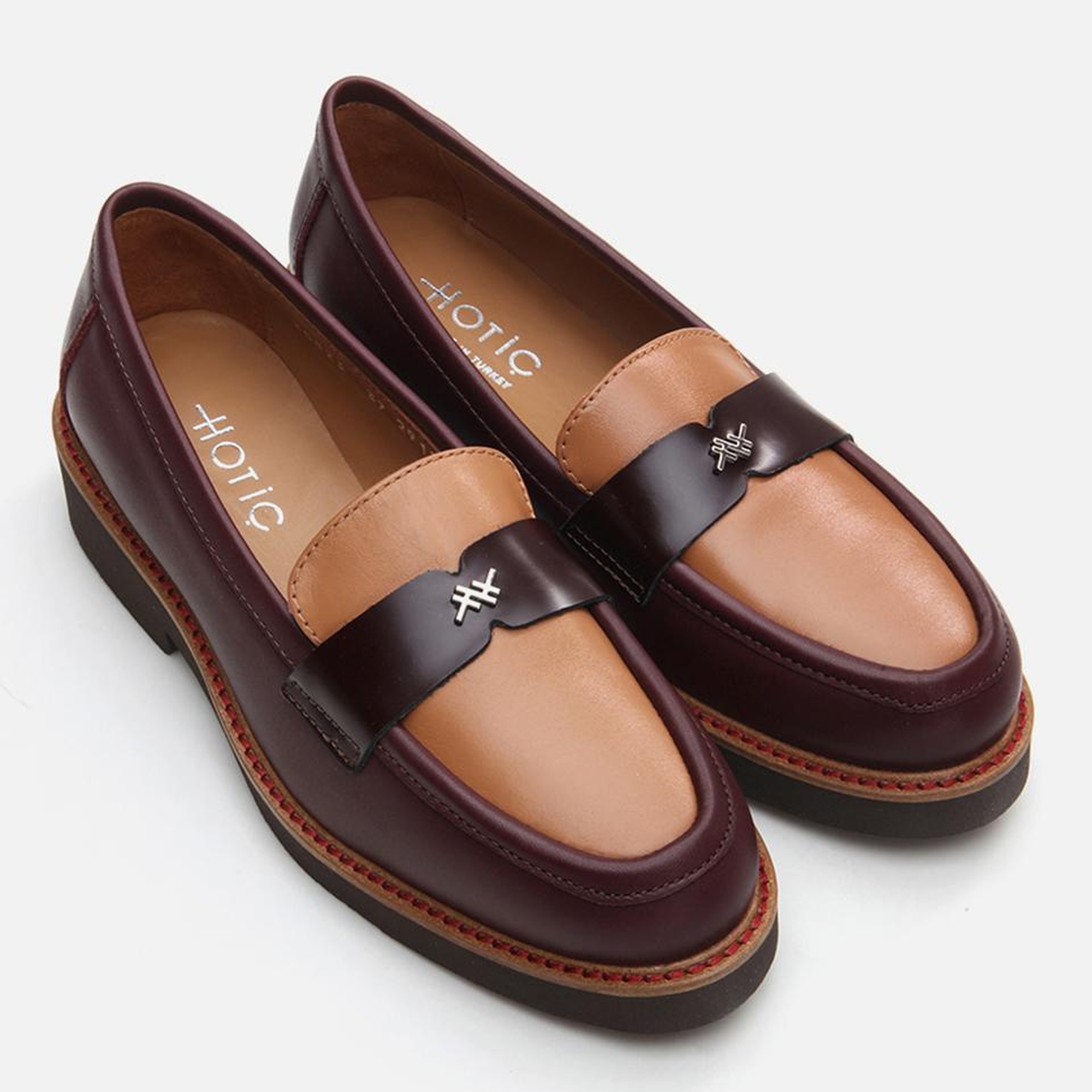 Kadın Deri Bordo Loafer