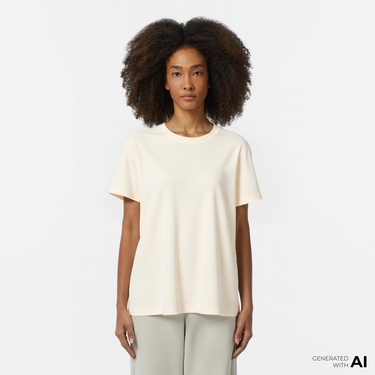  Lacoste Print Kadın Bej T-Shirt