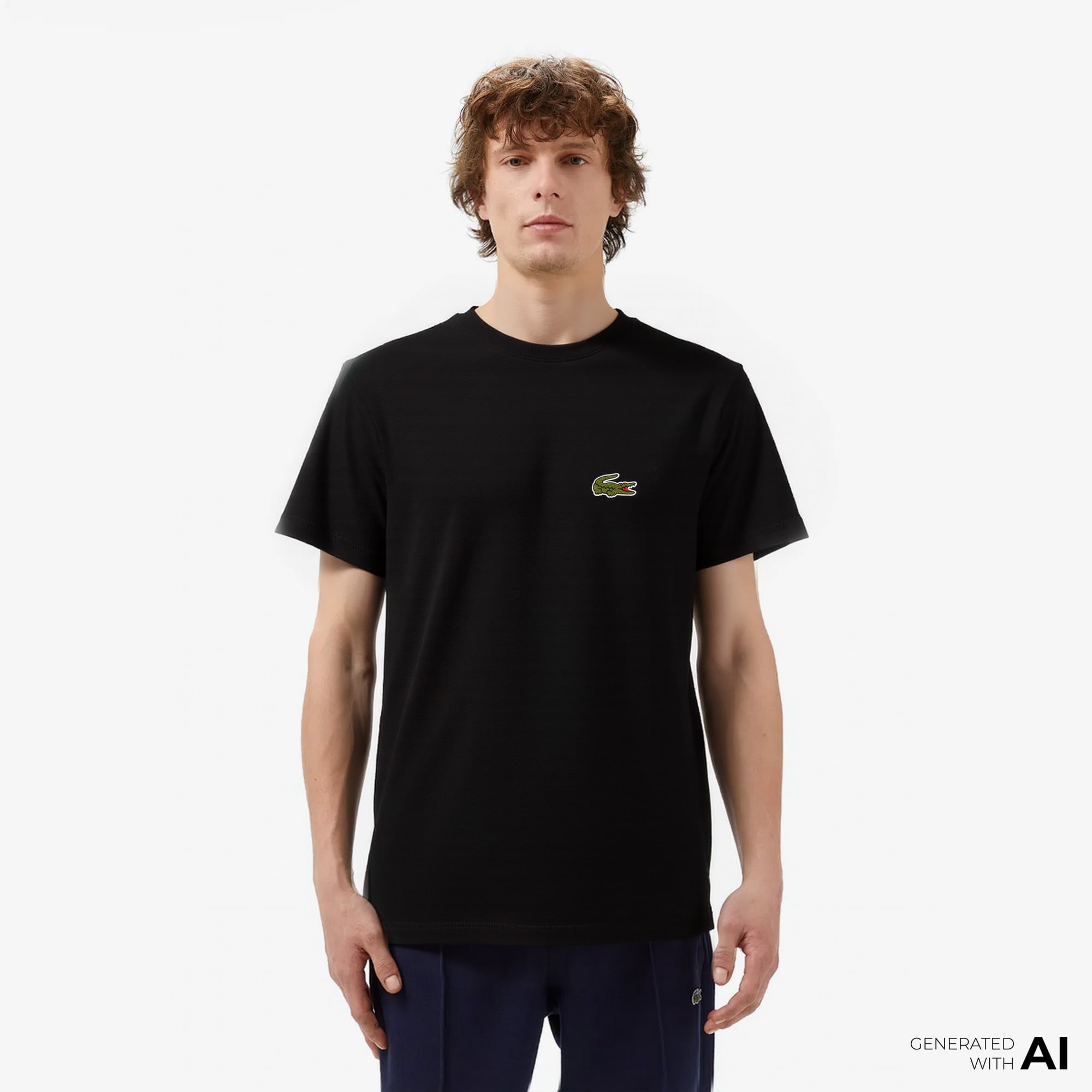 Lacoste Loose Fit Erkek Siyah T-Shirt