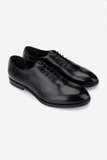  Valmenti Erkek Hakiki Deri Siyah Klasik Ayakkabı