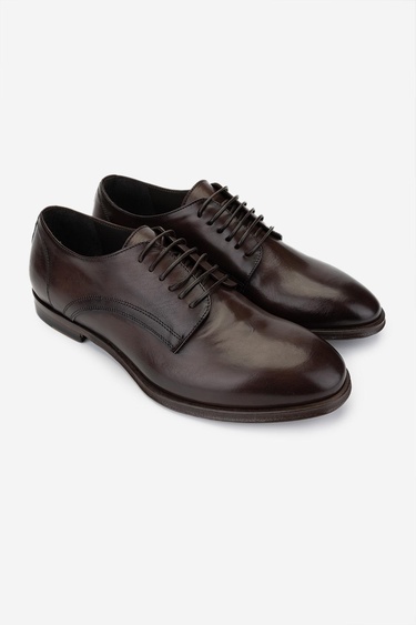  Valmenti Erkek Hakiki Deri Kahverengi Klasik Ayakkabı