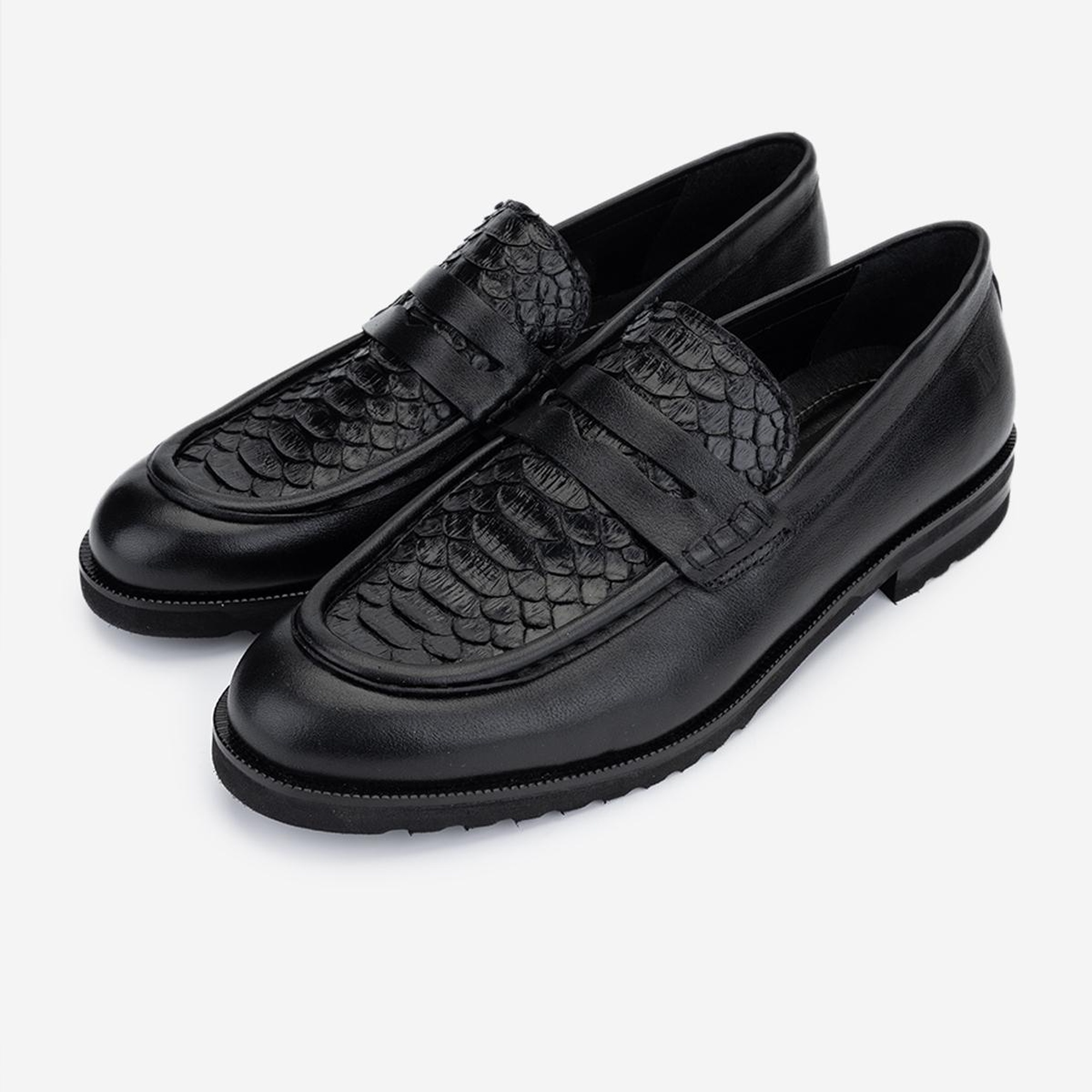 Valmenti Erkek Hakiki Deri Siyah Loafer Ayakkabı