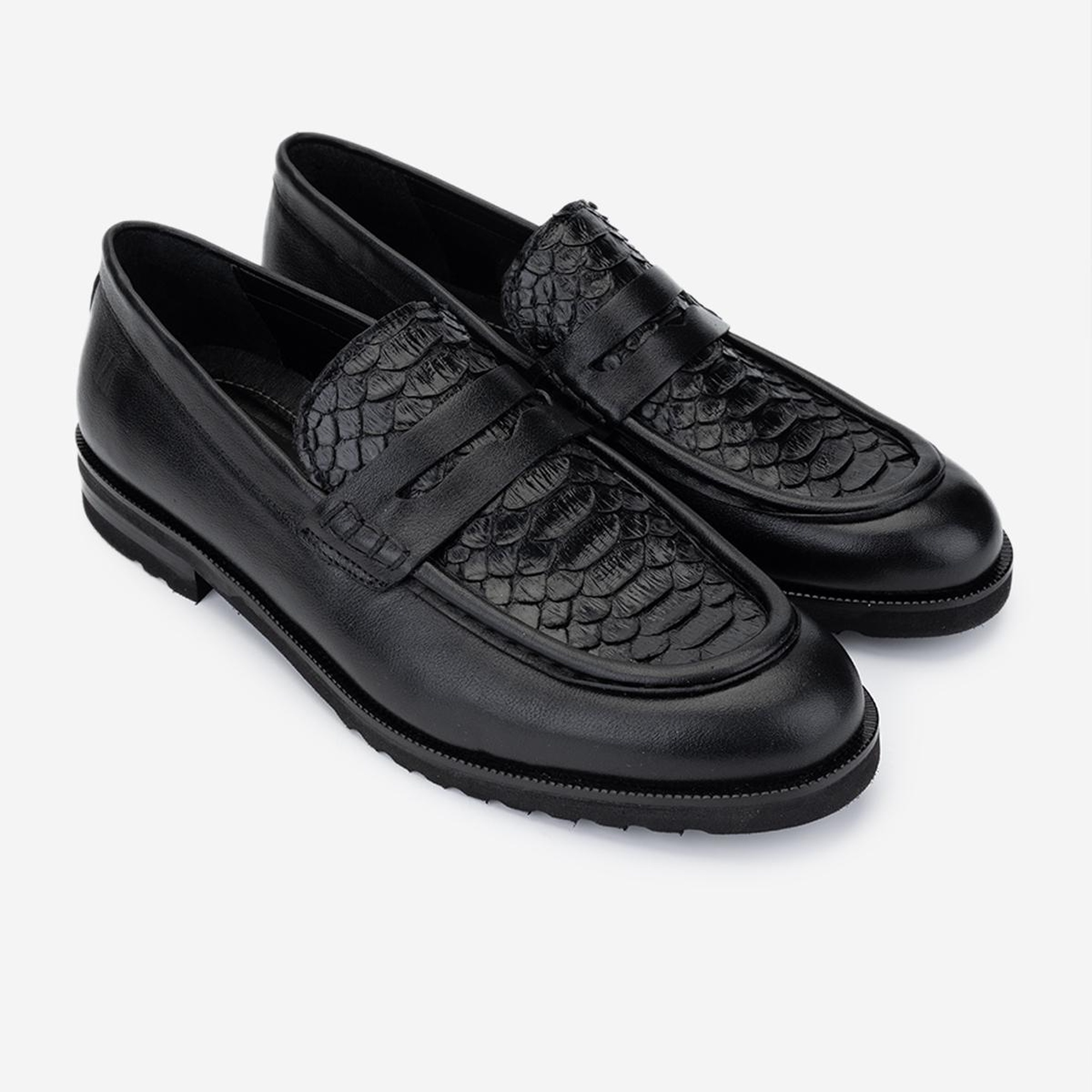 Valmenti Erkek Hakiki Deri Siyah Loafer Ayakkabı