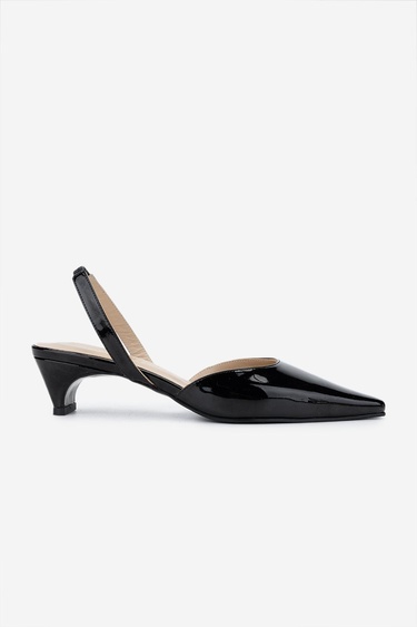  Valmenti Kadın Siyah Rugan Topuklu Ayakkabı