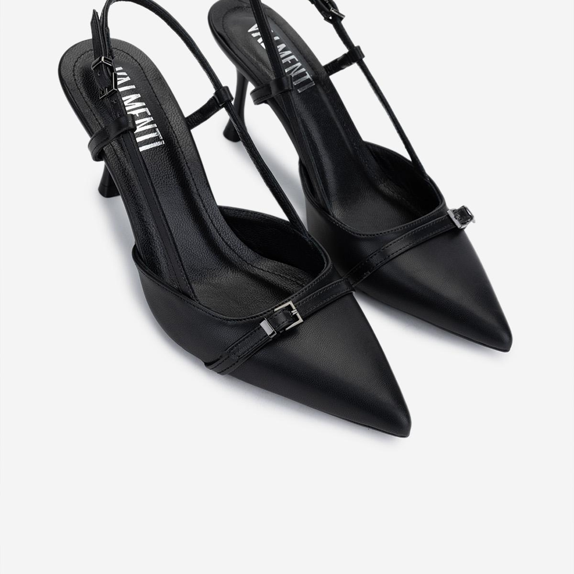 Valmenti Kadın Vegan Siyah Topuklu Ayakkabı