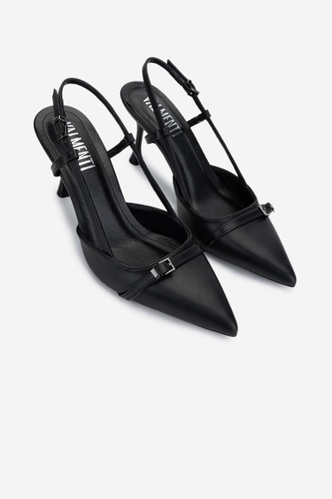  Valmenti Kadın Vegan Siyah Topuklu Ayakkabı