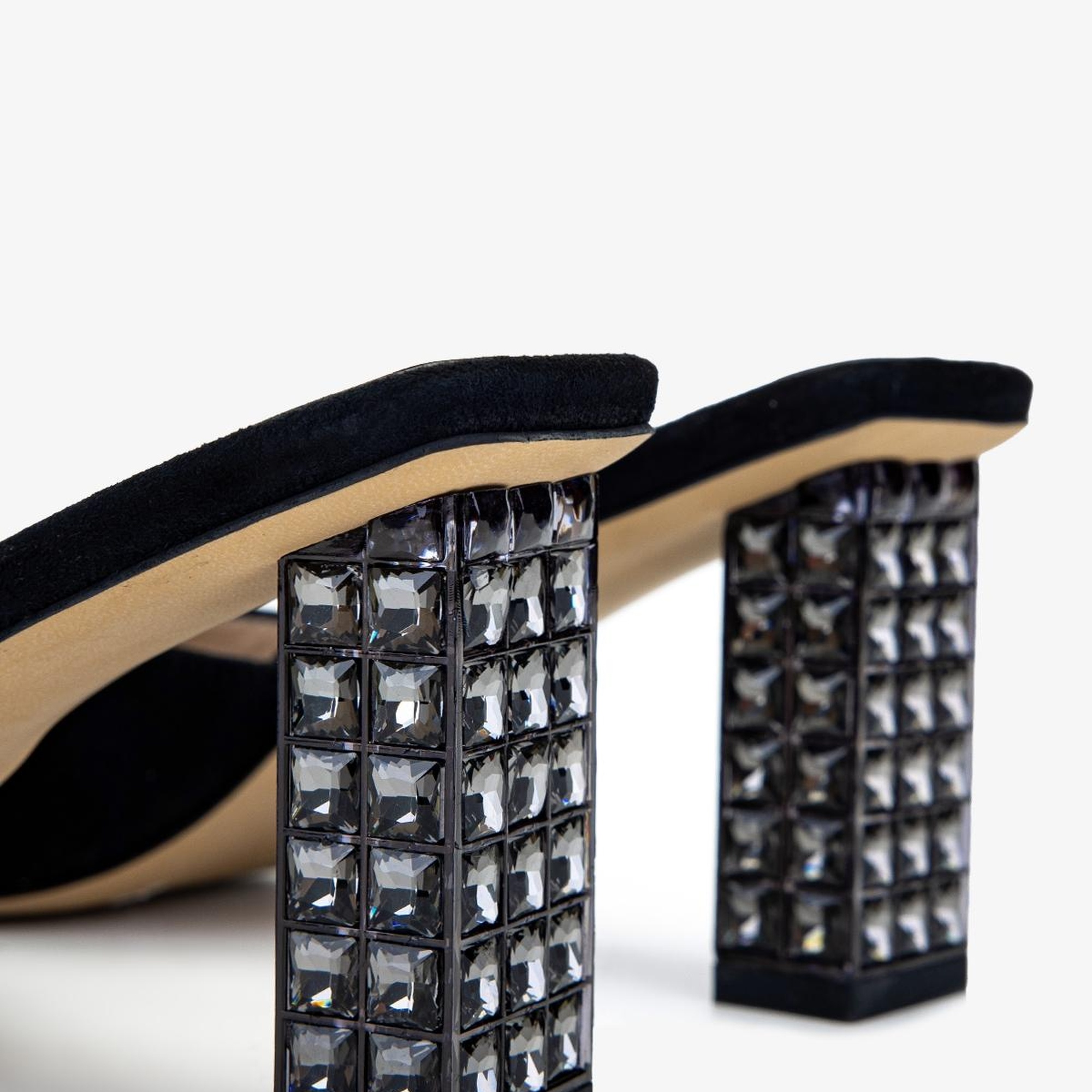 Valmenti Kadın Siyah Süet Topuklu Terlik