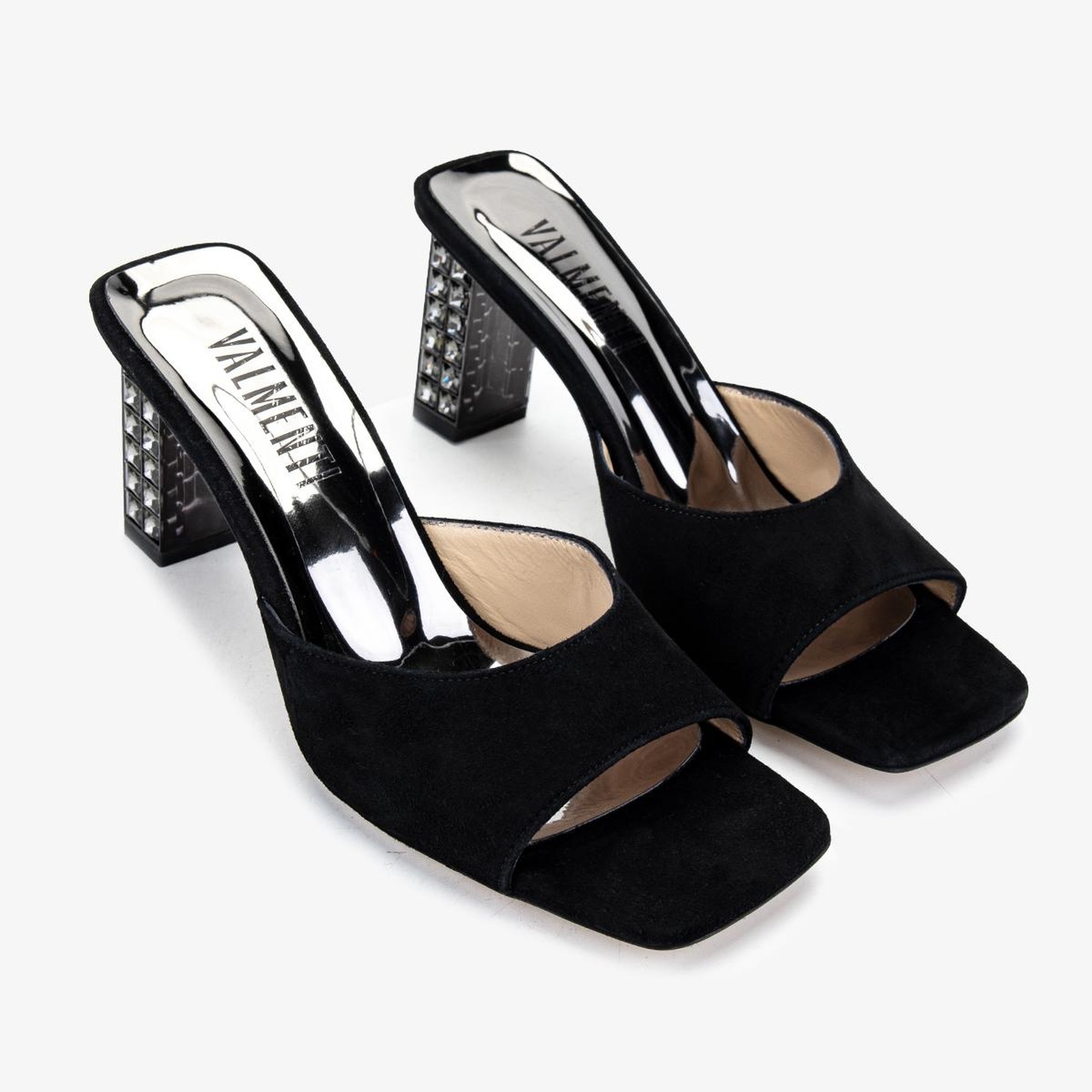 Valmenti Kadın Siyah Süet Topuklu Terlik