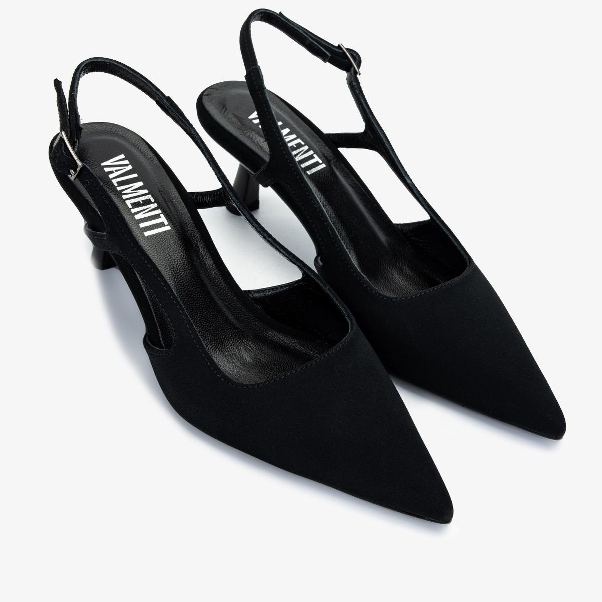Valmenti Kadın Siyah Saten Topuklu Ayakkabı