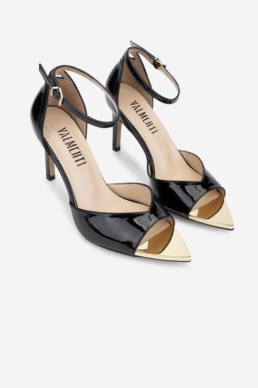  Valmenti Kadın Siyah Rugan Topuklu Ayakkabı