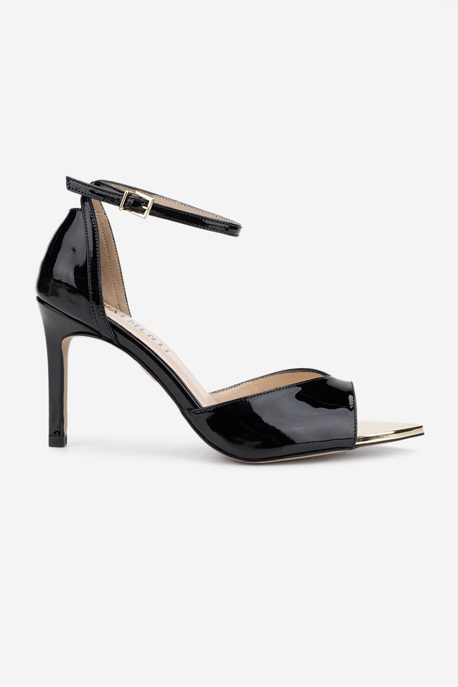  Valmenti Kadın Siyah Rugan Topuklu Ayakkabı