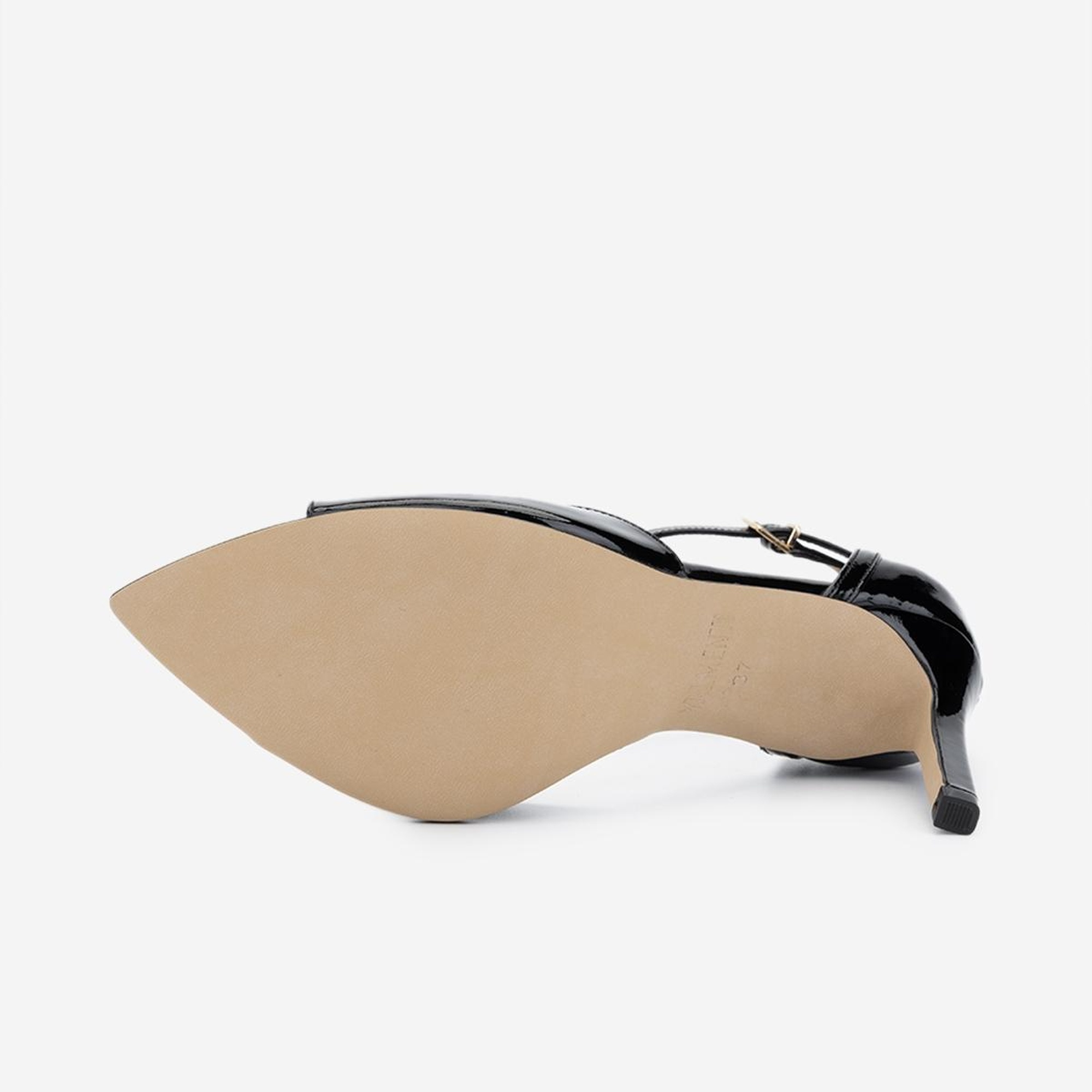 Valmenti Kadın Siyah Rugan Topuklu Ayakkabı