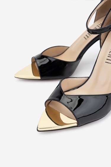  Valmenti Kadın Siyah Rugan Topuklu Ayakkabı