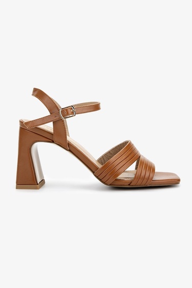  Valmenti Kadın Vegan Taba Topuklu Ayakkabı