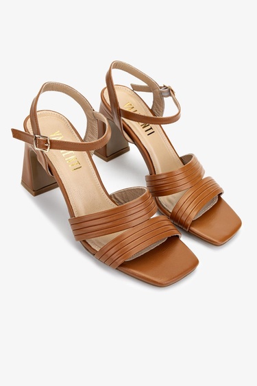  Valmenti Kadın Vegan Taba Topuklu Ayakkabı