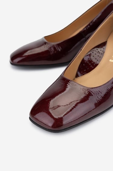  Valmenti Kadın Hakiki Deri Bordo Topuklu Ayakkabı