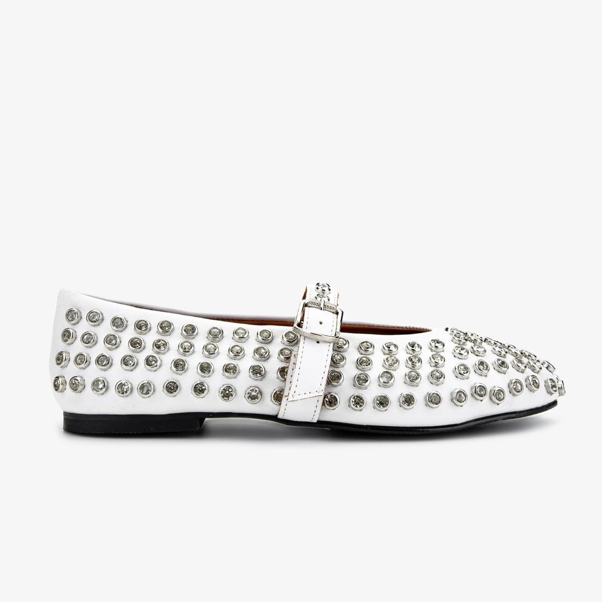 Valmenti Kadın Hakiki Deri Beyaz Babet Ayakkabı