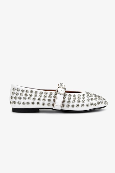  Valmenti Kadın Hakiki Deri Beyaz Babet Ayakkabı