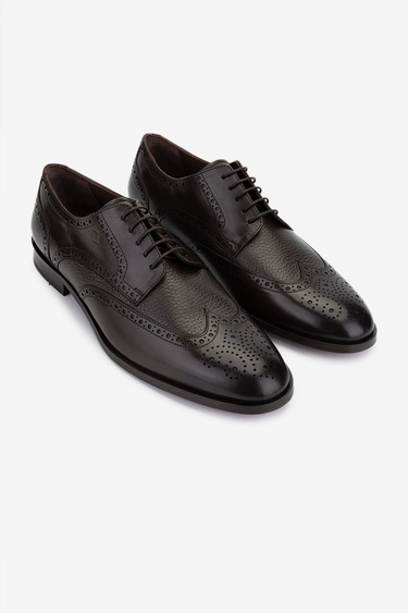  Valmenti Erkek Hakiki Deri Kahverengi Klasik Ayakkabı