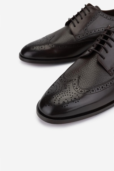  Valmenti Erkek Hakiki Deri Kahverengi Klasik Ayakkabı