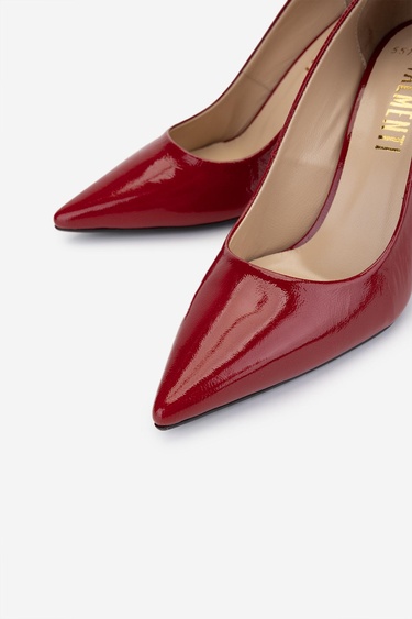  Valmenti Kadın Hakiki Deri Kırmızı Topuklu Ayakkabı