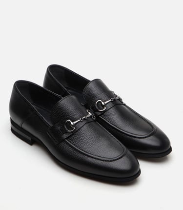  Erkek Deri Siyah Loafer