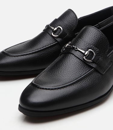  Erkek Deri Siyah Loafer