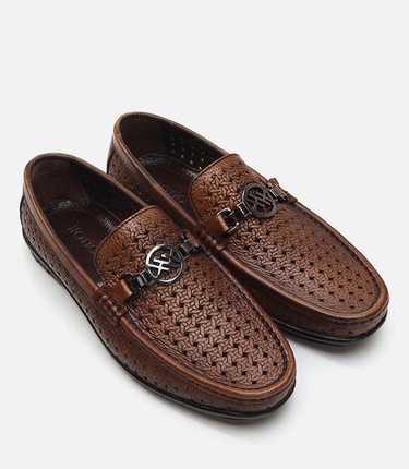  Erkek Deri Kahverengi Loafer