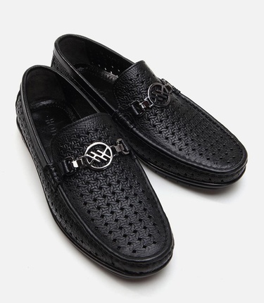  Erkek Deri Siyah Loafer