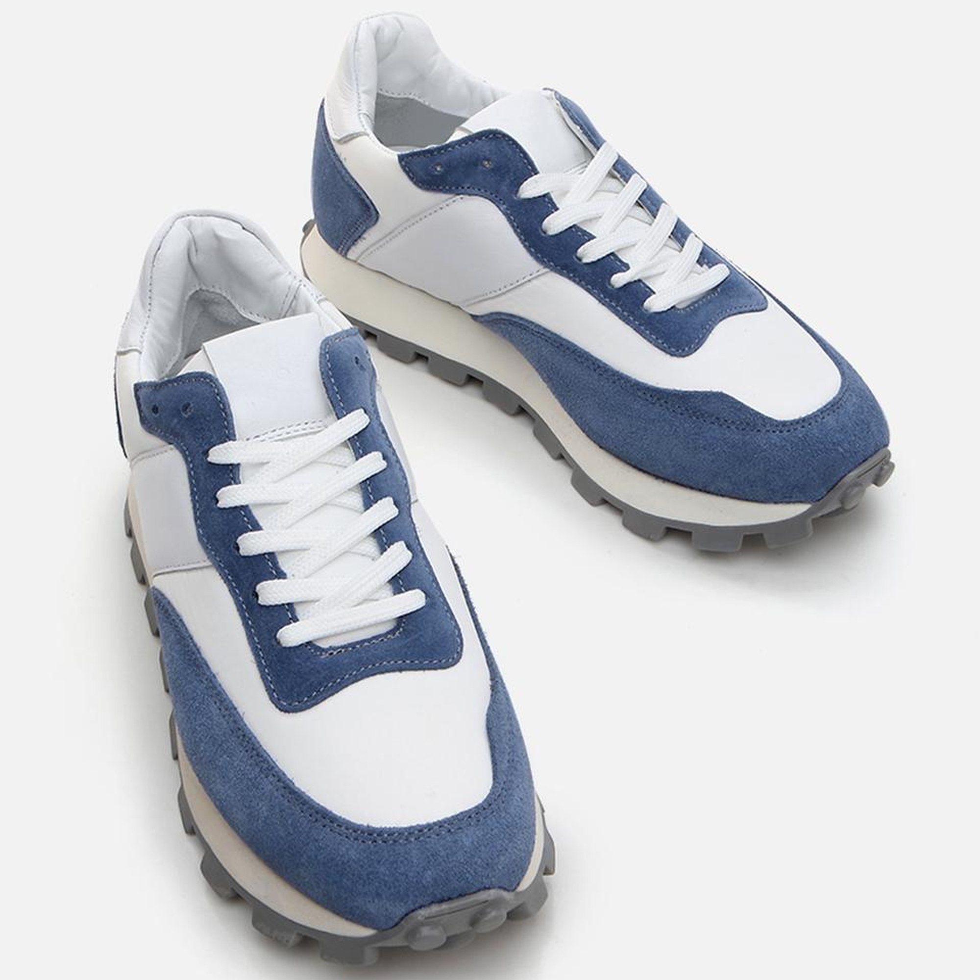 Erkek Deri Mavi Spor Ayakkabı