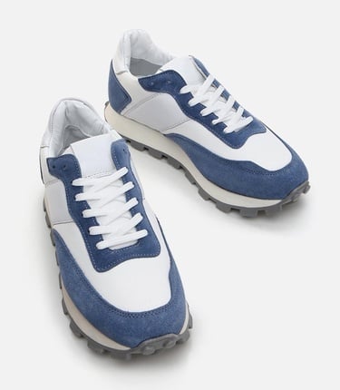  Erkek Deri Mavi Spor Ayakkabı