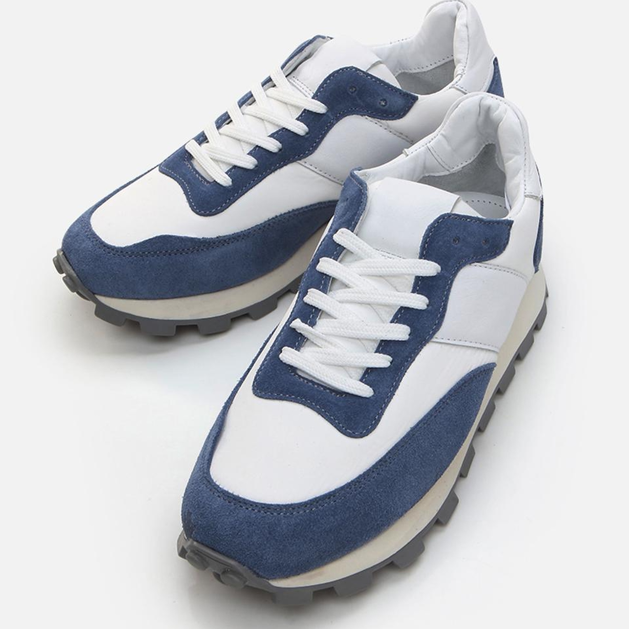 Erkek Deri Mavi Spor Ayakkabı