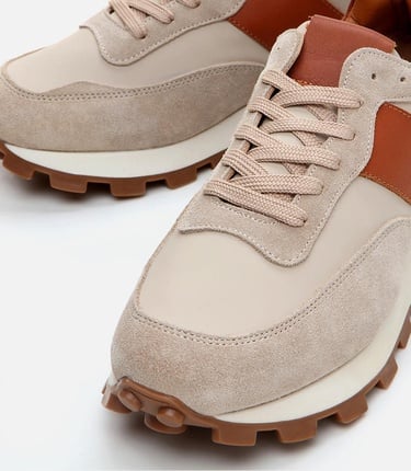  Erkek Deri Bej Spor Ayakkabı