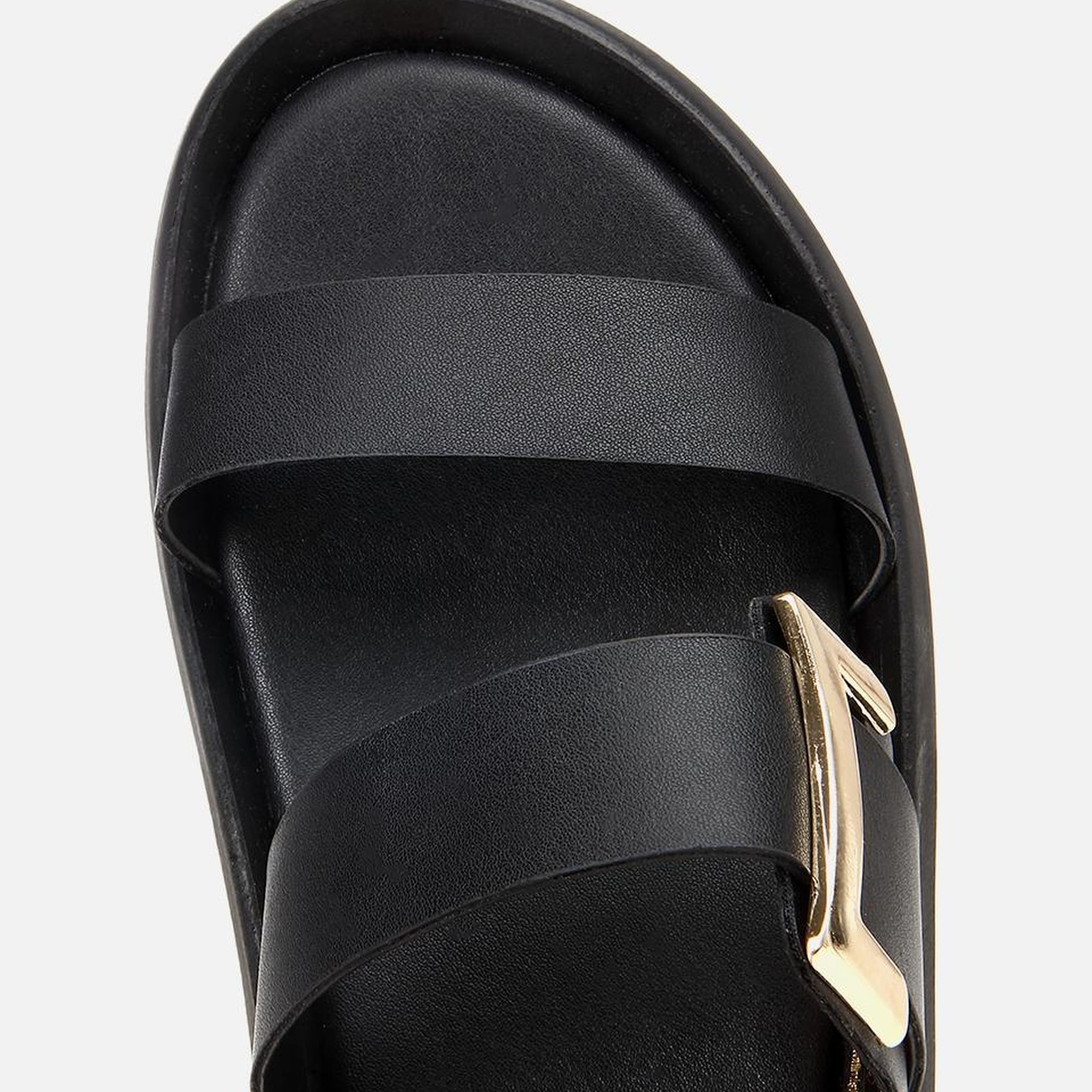 Kadın Siyah Yaya Tokalı Düz Terlik