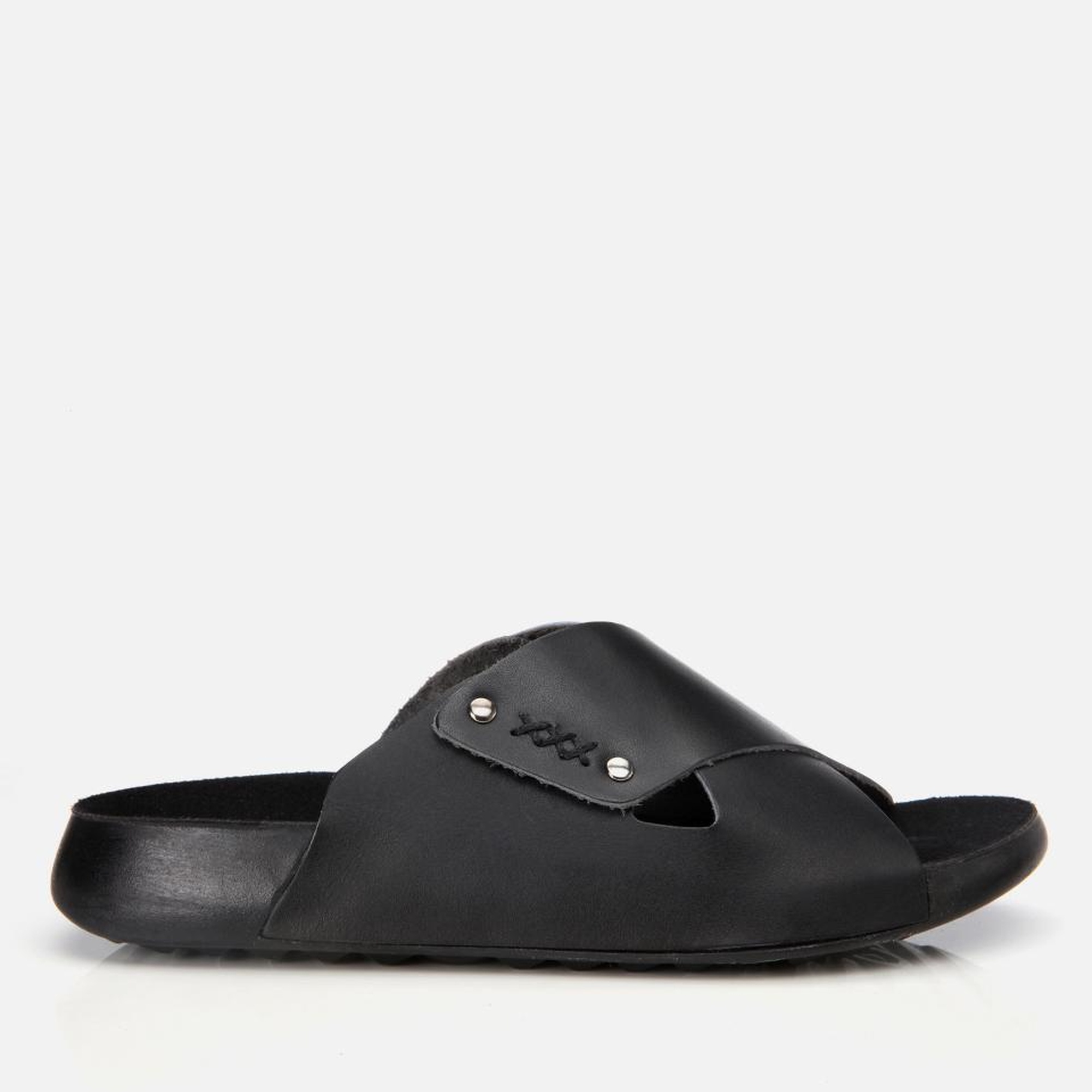 Kadın Deri Siyah Düz Terlik