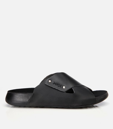  Kadın Deri Siyah Düz Terlik