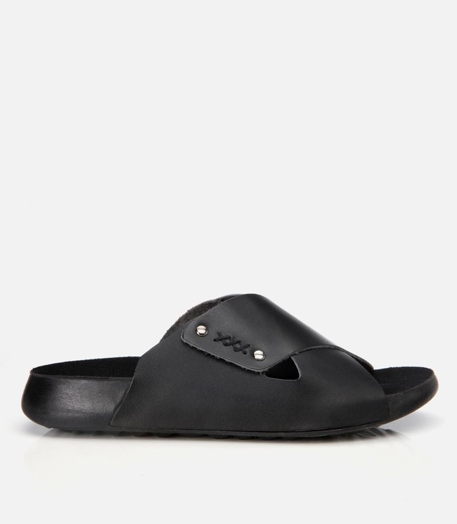  Kadın Deri Siyah Düz Terlik