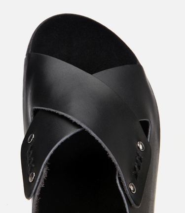  Kadın Deri Siyah Düz Terlik